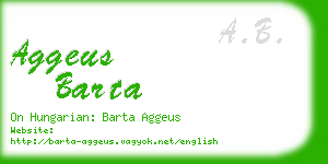 aggeus barta business card